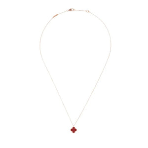 COLLAR TREBOL ROSEGOLD-RED