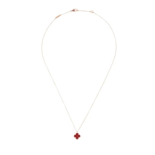 COLLAR TREBOL ROSEGOLD-RED