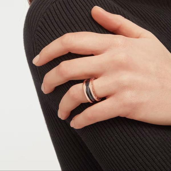 ANILLO BV ZERO 1 BLACK-ROSEGOLD