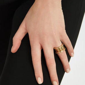 ANILLO BV BUMPS GOLD ZIRCONIAS