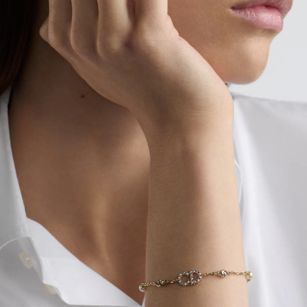 PULSERA CD CLAIR GOLD CON ZIRCONIA Y PERLAS