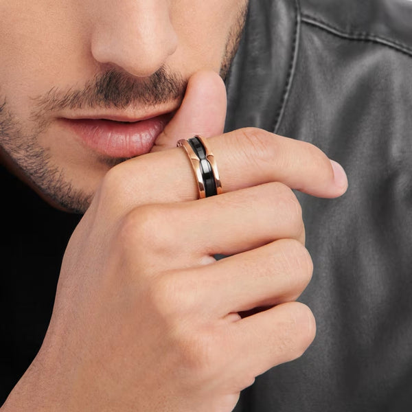 ANILLO BV ZERO 1 BLACK-ROSEGOLD