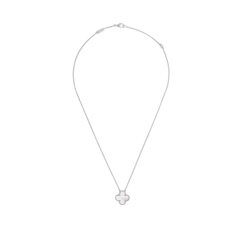 COLLAR TREBOL SILVER WHITE