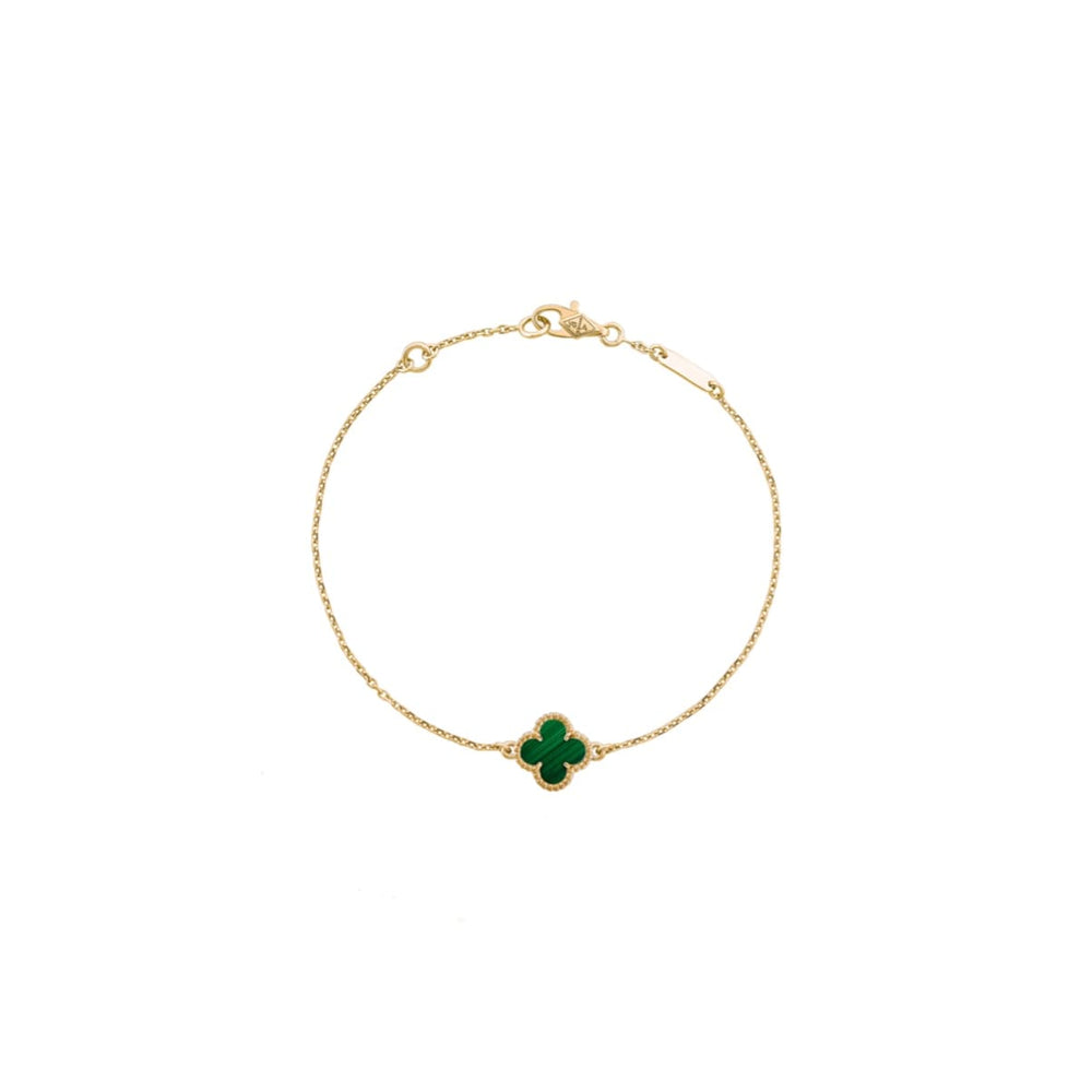 PULSERA ONE TRÉBOL GOLD GREEN