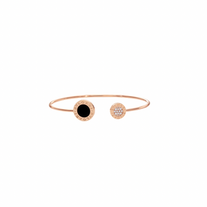 PULSERA BV ROSEGOLD BLACK CON ZIRCONIA