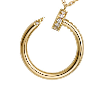 COLLAR CLAVO GOLD CON ZIRCONIA
