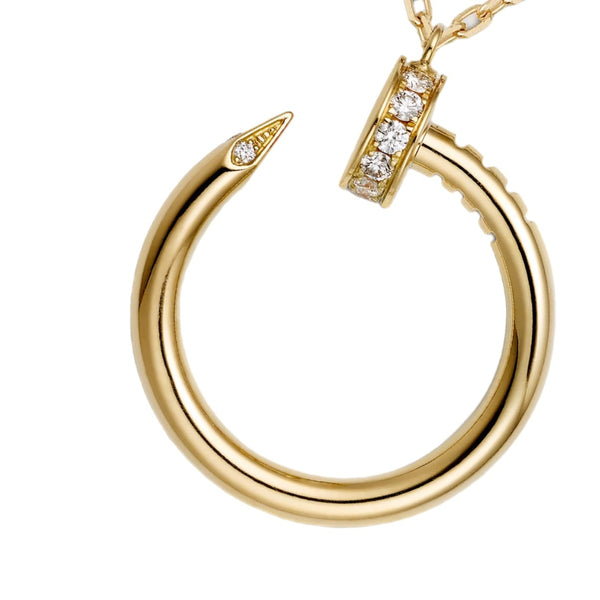 COLLAR CLAVO GOLD CON ZIRCONIA