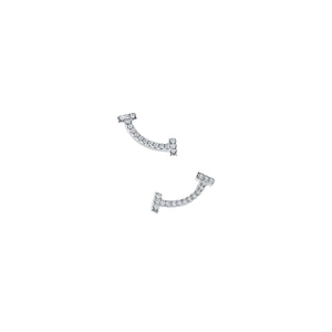 ARETES T-SMILE SILVER CON ZIRCONIA