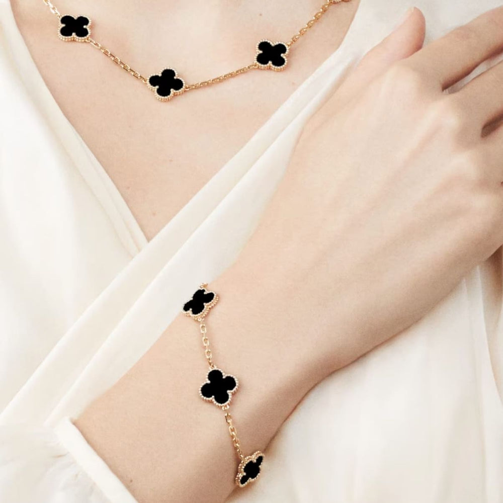 PULSERA TREBOL GOLD BLACK VF