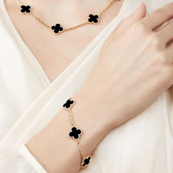 PULSERA TREBOL GOLD BLACK VF