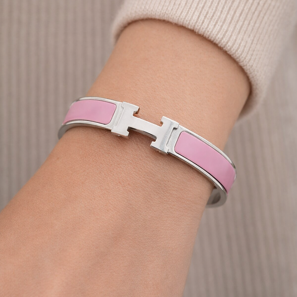 PULSERA CLIC H SILVER PINK