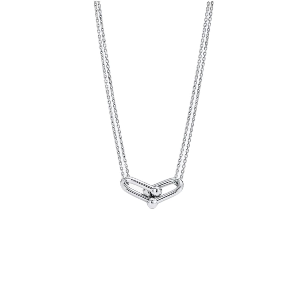 COLLAR ESLABON DOBLE CADENA SILVER