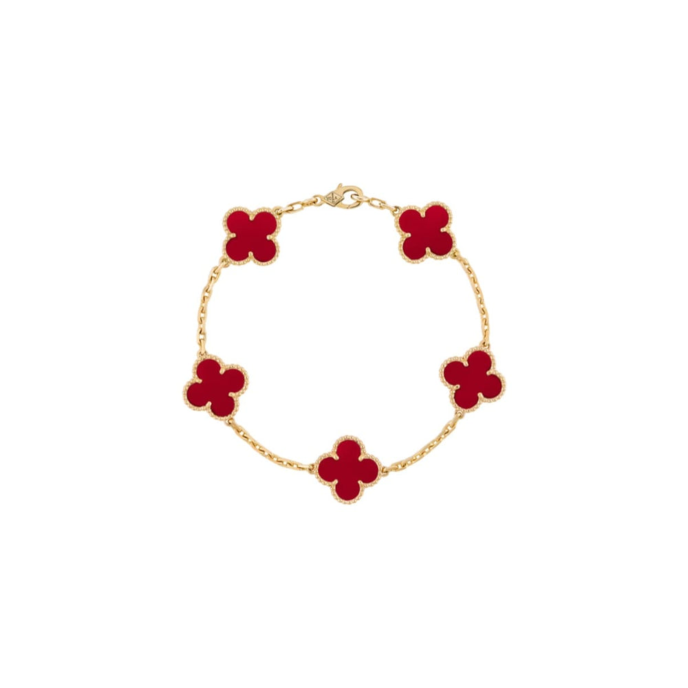 PULSERA TRÉBOL GOLD RED VF