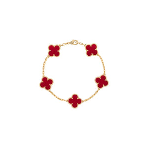 PULSERA TRÉBOL GOLD RED VF