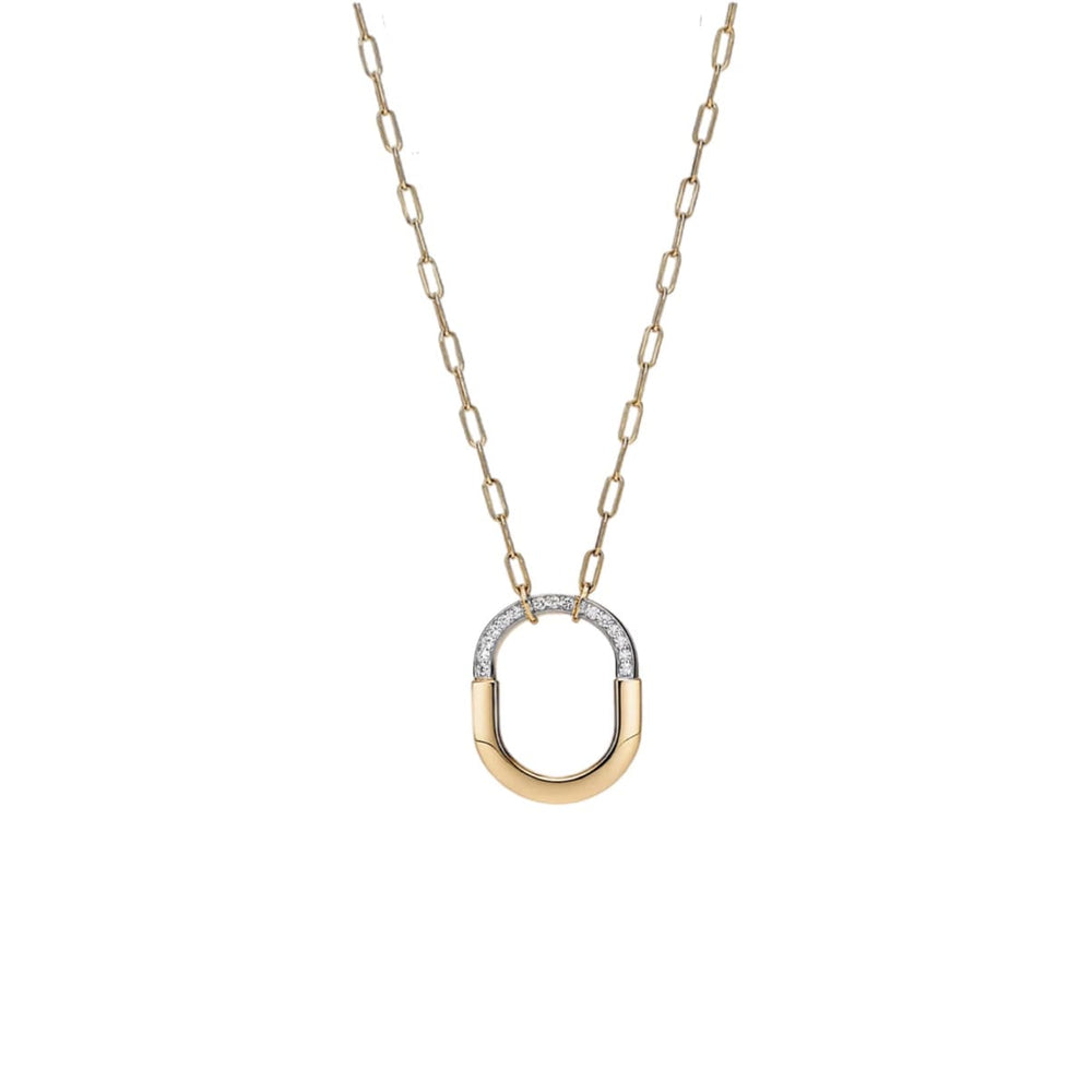 COLLAR LOCK CON ZIRCONIAS GOLD SILVER