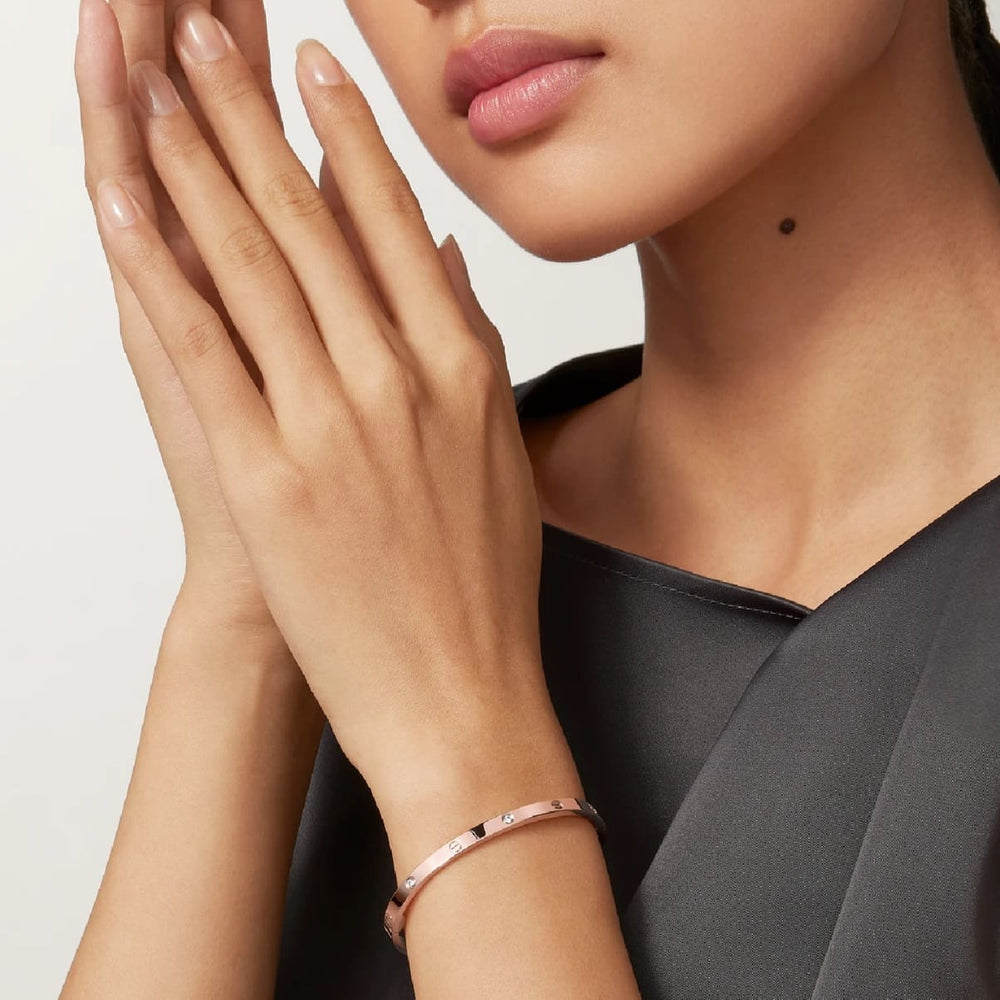 PULSERA LOVE DELGADA ROSE GOLD CON ZIRCONIA