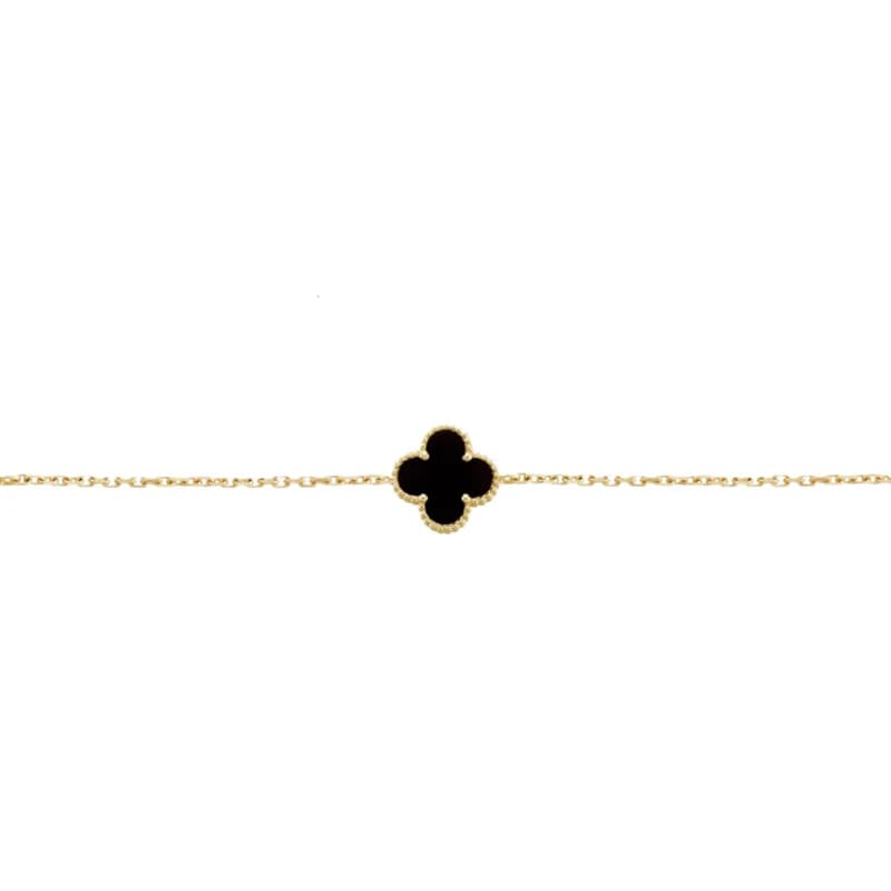PULSERA ONE TRÉBOL GOLD BLACK