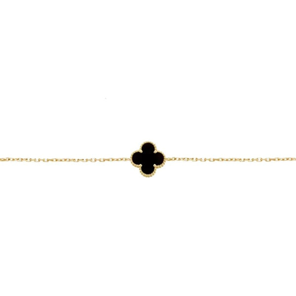 PULSERA ONE TRÉBOL GOLD BLACK