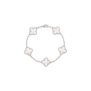 PULSERA TRÉBOL SILVER WHITE VF