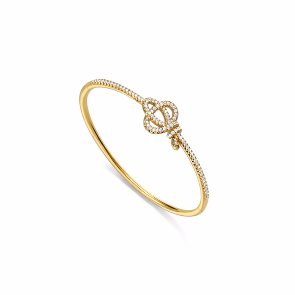 PULSERA KNOT ONE GOLD CON ZIRCONIA