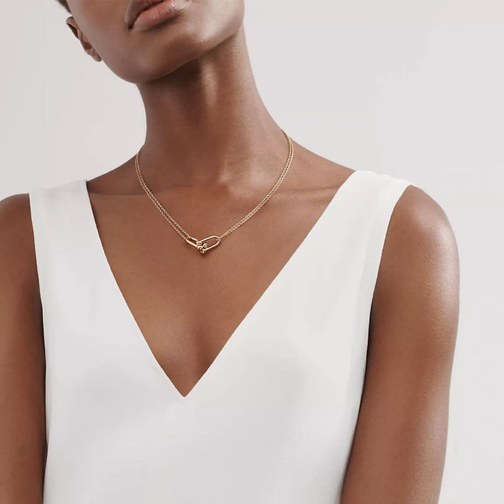 COLLAR ESLABON DOBLE CADENA GOLD
