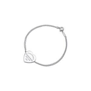 PULSERA DOBLE CADENA Y PLACA ESTILO CORAZÓN T SILVER