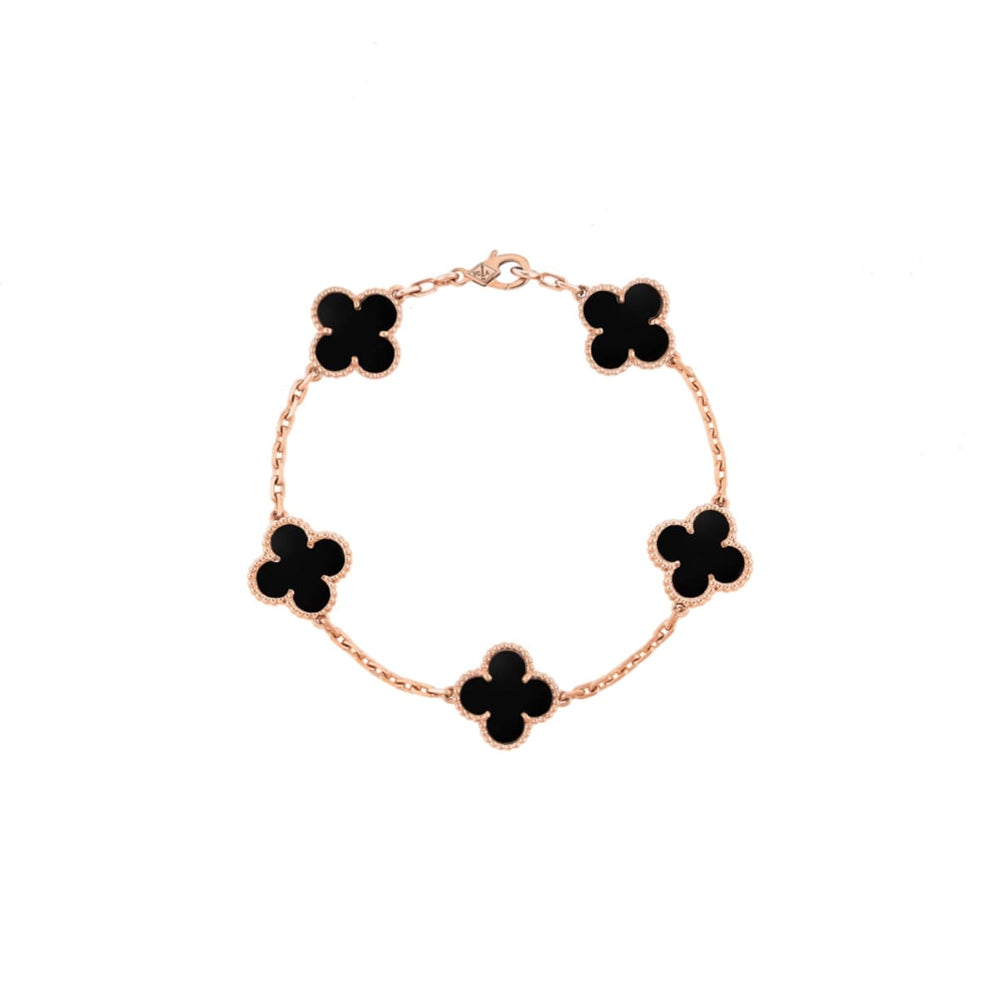 PULSERA TRÉBOL ROSEGOLD BLACK VF