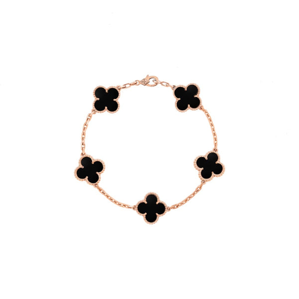 PULSERA TRÉBOL ROSEGOLD BLACK VF