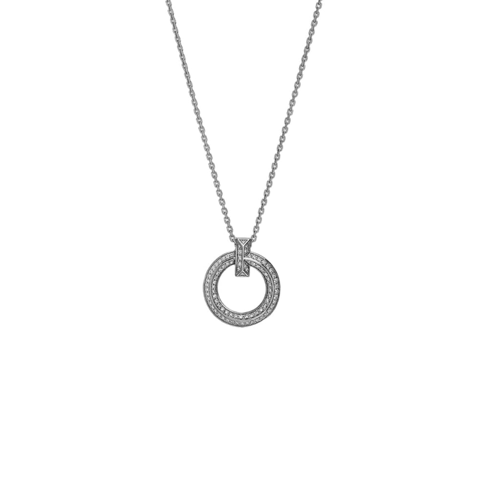 COLLAR ROUND T SILVER CON ZIRCONIAS
