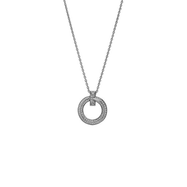 COLLAR ROUND T SILVER CON ZIRCONIAS