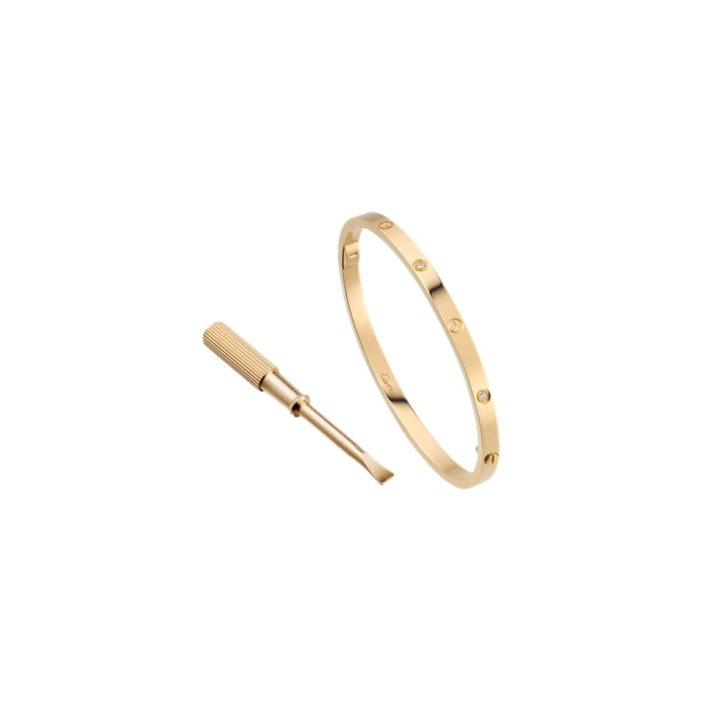 PULSERA LOVE DELGADA GOLD CON ZIRCONIA