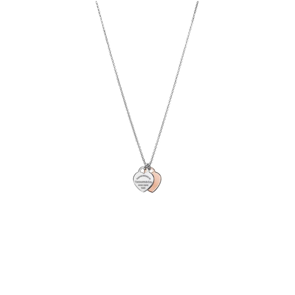 COLLAR DOBLE PLACA ROSEGOLD PLATA