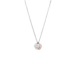 COLLAR DOBLE PLACA ROSEGOLD PLATA