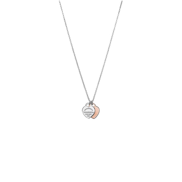 COLLAR DOBLE PLACA ROSEGOLD PLATA