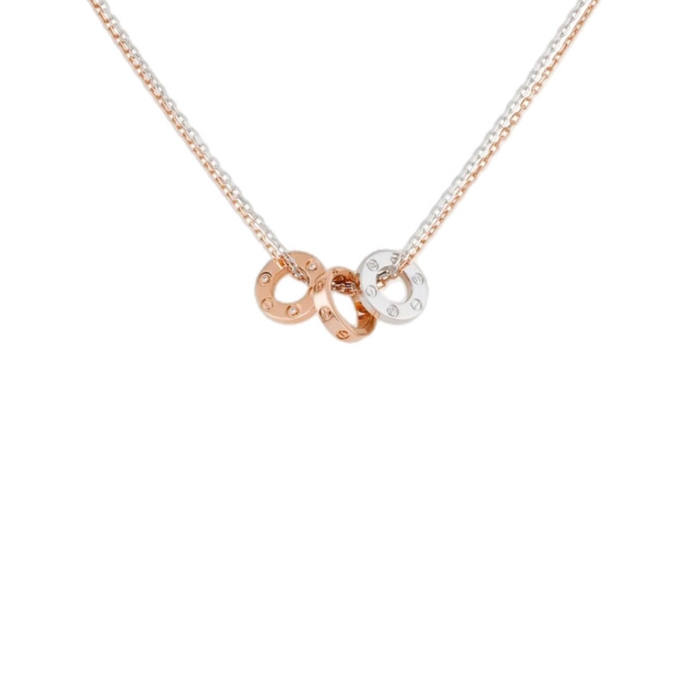 COLLAR LOVE 3 AROS CON ZIRCONIA