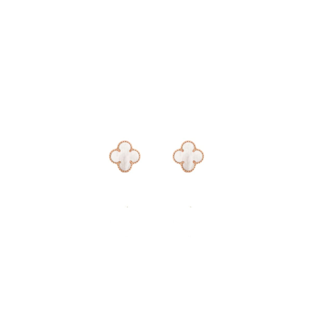 ARETES TREBOL ROSE GOLD WHITE