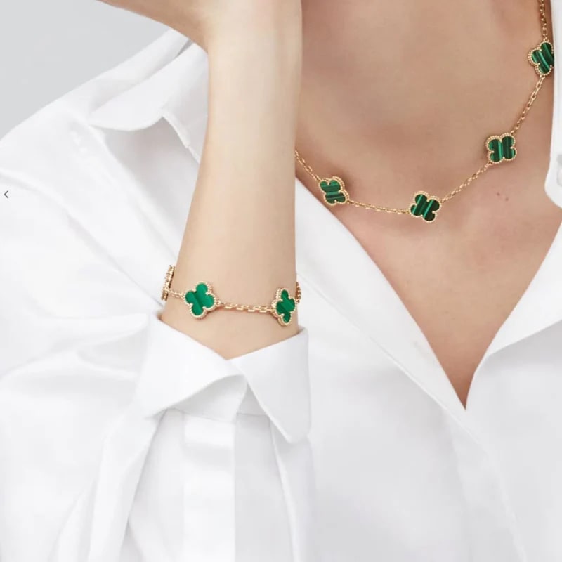 PULSERA TRÉBOL GOLD-GREEN VF