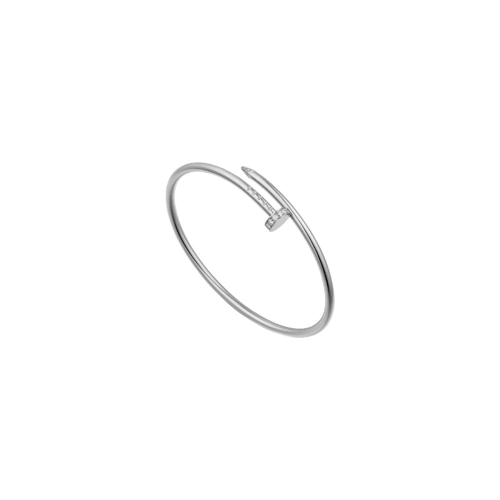 PULSERA CLAVO SILVER DELGADA CON ZIRCONIA