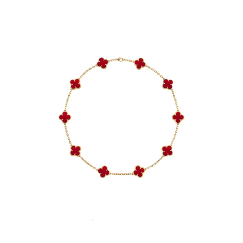 GARGANTILLA 10 TRÉBOLES GOLD RED