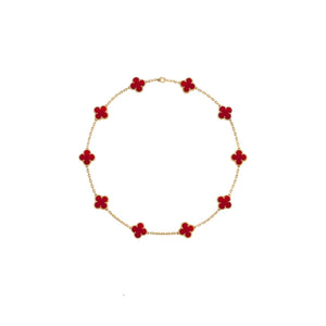 GARGANTILLA 10 TRÉBOLES GOLD RED
