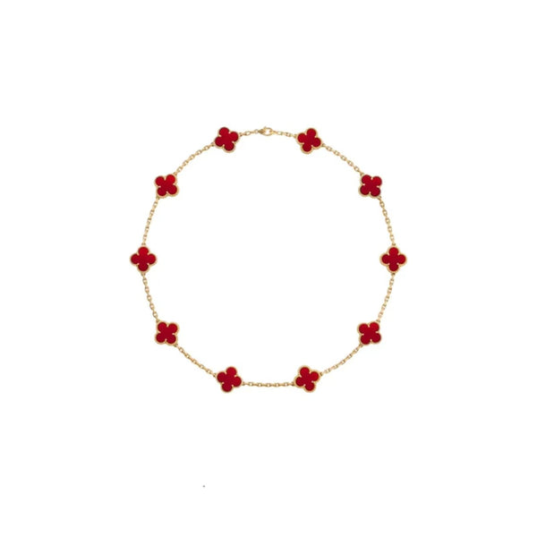 GARGANTILLA 10 TRÉBOLES GOLD RED