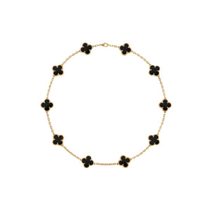 GARGANTILLA 10 TRÉBOLES GOLD BLACK