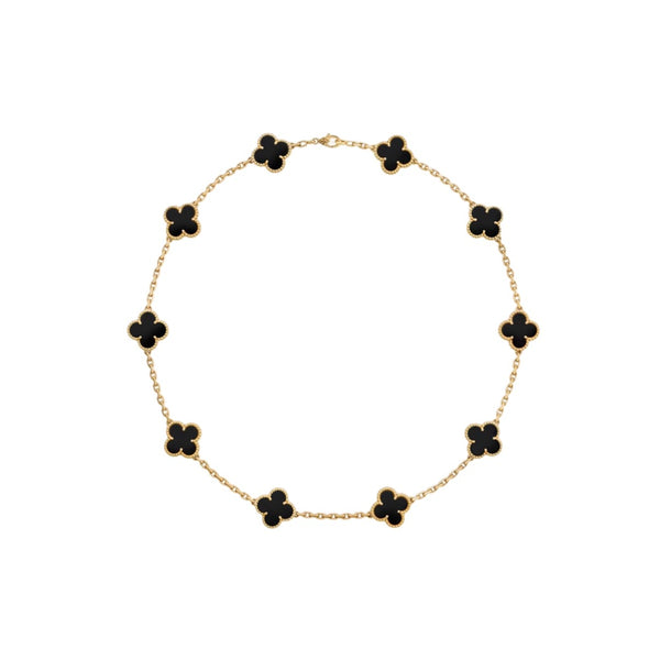 GARGANTILLA 10 TRÉBOLES GOLD BLACK