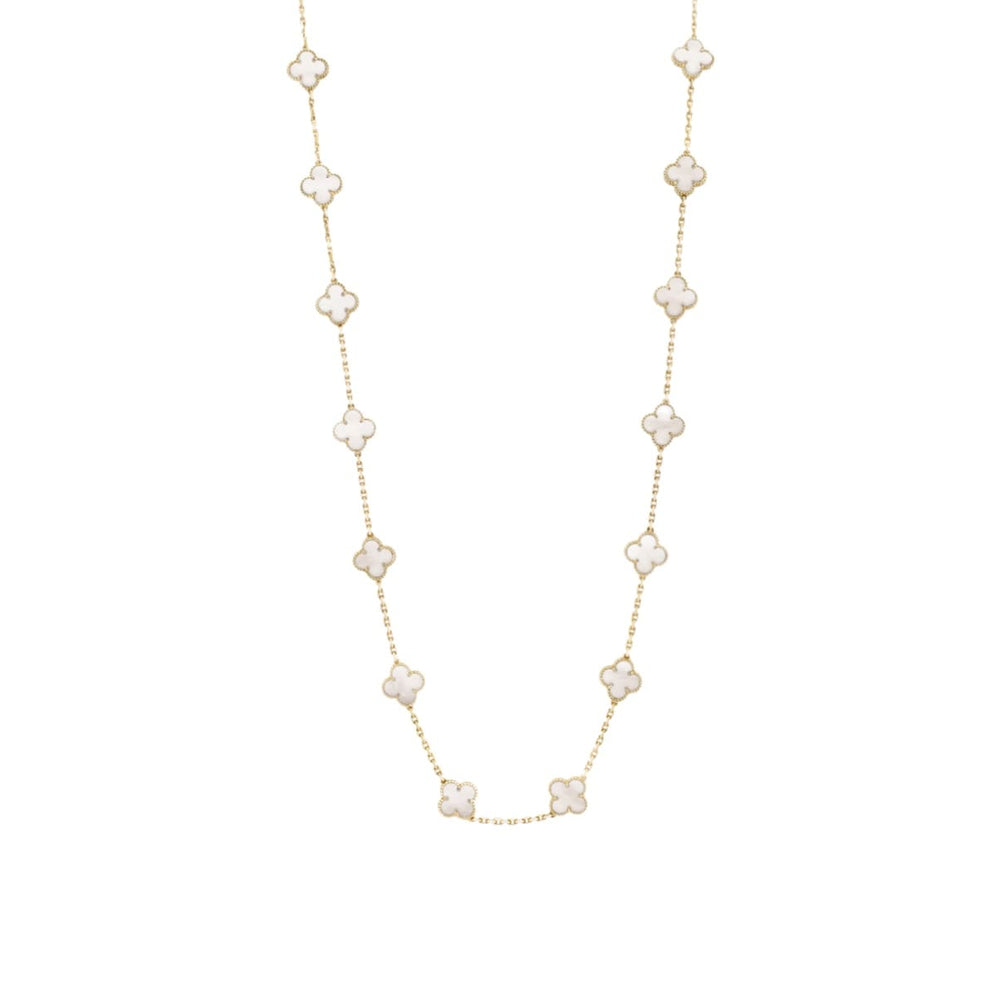 COLLAR 20 TRÉBOLES GOLD WHITE