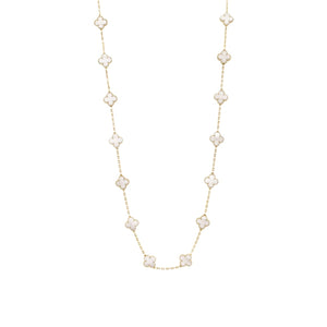 COLLAR 20 TRÉBOLES GOLD WHITE