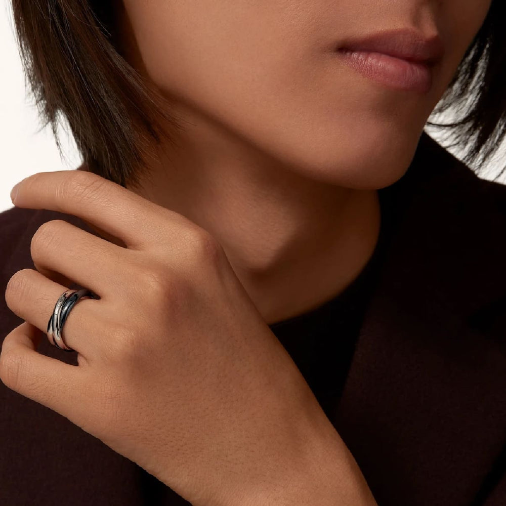 ANILLO TRES AROS SILVER/BLACK