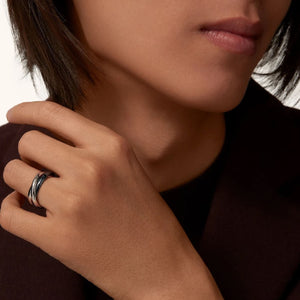 ANILLO TRES AROS SILVER/BLACK