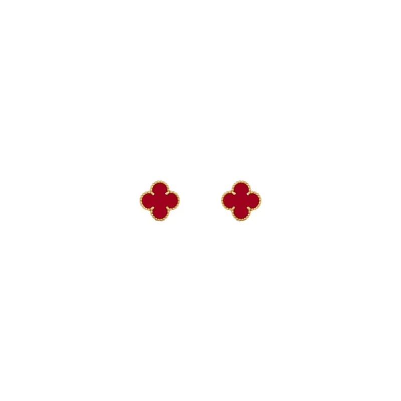 ARETES TREBOL GOLD-RED