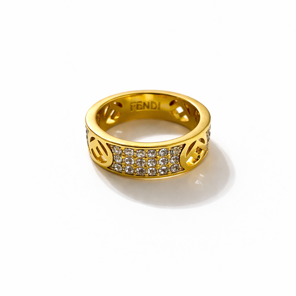 ANILLO F GOLD ZIRCONIAS
