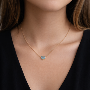 COLLAR MM HEART GOLD BLUE